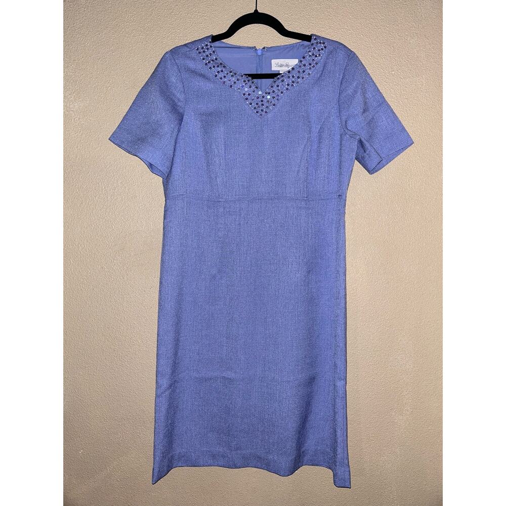 Lester Square Office Business Casual Preppy Clueless Lilac Tweed V-neck Dress